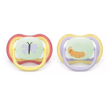 Philips AVENT Ultra Air Night Ciuccio 0-6 mesi, confezione da 2, luminoso al buio