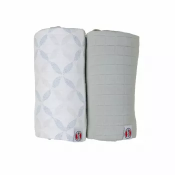 Lodger Swadler Solid Matcha Mussola in cotone, Peppermint/Blue Fogg, 110x110 cm, confezione da 2