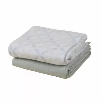 Lodger Swadler Solid Matcha Mussola in cotone, Peppermint/Blue Fogg, 110x110 cm, confezione da 2