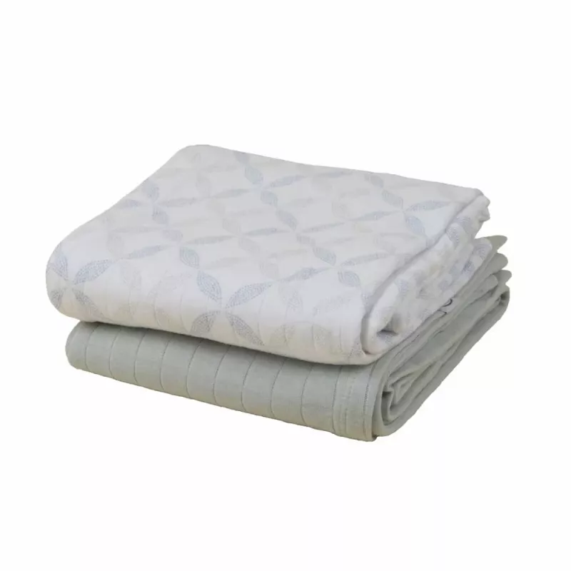 Lodger Swadler Solid Matcha Mussola in cotone, Peppermint/Blue Fogg, 110x110 cm, confezione da 2
