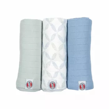 Lodger Swadler Solid Matcha Mussola in cotone, menta, 70x70 cm, confezione da 3