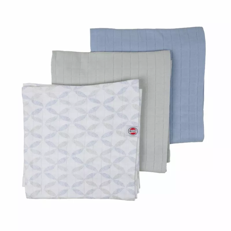 Lodger Swadler Solid Matcha Mussola in cotone, menta, 70x70 cm, confezione da 3