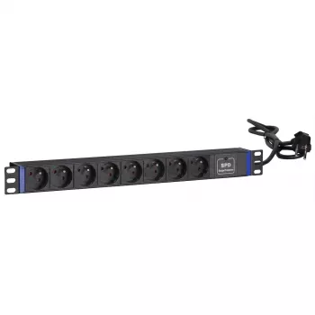 DSIT Ciabatta multipresa 19 pollici 8 vie con protezione da sovratensione e contatto di terra (DS-8PDU-SPD-PE)