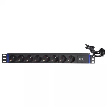DSIT Ciabatta multipresa 19 pollici 8 vie con protezione da sovratensione e contatto di terra (DS-8PDU-SPD-PE)