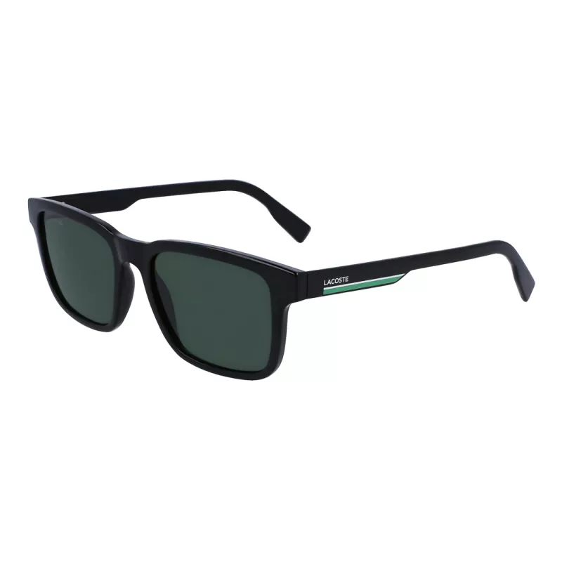 Lacoste Occhiali da sole uomo L997S-1 rettangolari, nero/grigio, 54 mm