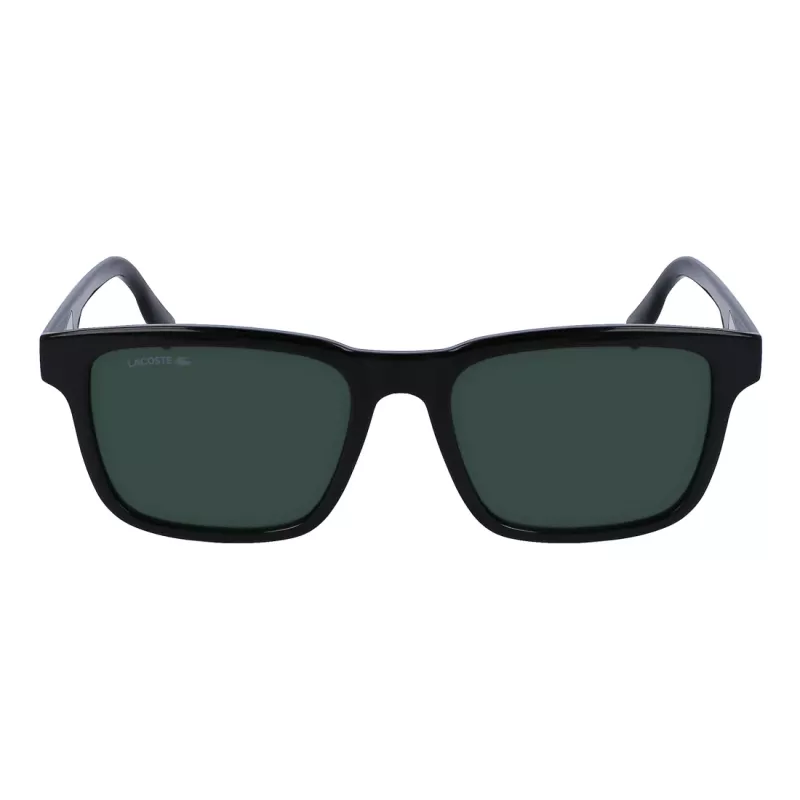 Lacoste Occhiali da sole uomo L997S-1 rettangolari, nero/grigio, 54 mm