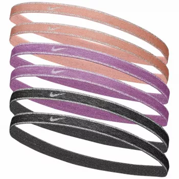 Nike Swoosh Sport Metallic Elastici per capelli confezione da 6 - pesca, rosa, grigio