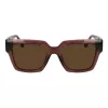 Ferragamo donna SF2014S-511 occhiali da sole quadrati, montatura Havana, lenti Gradient Brown, 54mm
