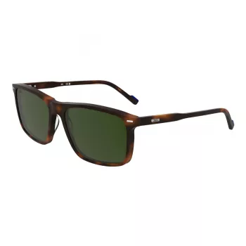 ZEISS occhiali da sole uomo ZS25555S-230 rettangolari, montatura Havana, lenti marroni, 58-17-145