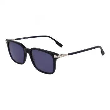 Lacoste uomo L6035S-410 occhiali da sole rettangolari, montatura blu, lenti grigie, 53mm