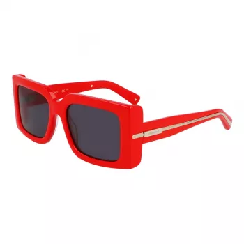 Ferragamo SF2032S-600 occhiali da sole donna a gatto, montatura rossa, lenti grigie sfumate, 55/19/140 mm