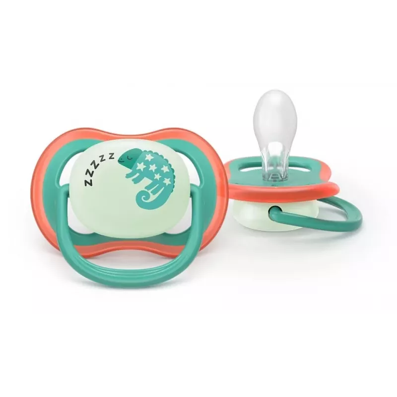 Philips Avent Ultra Air Night ciuccio 6-18 mesi, confezione da 2, maschio, luminoso al buio