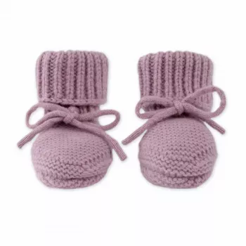 Lodger pantofole Merino Wool baby booties, Mauve, 0-6 mesi