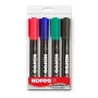 Kores K MARKER pennarello indelebile, punta a scalpello, 3-5 mm, colori assortiti, set da 4 M20945