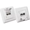 Wirewin DD-TRIO-C6 UP2 WS presa dati da incasso schermata CAT6, 2 porte, LSA, bianco puro RAL 9010