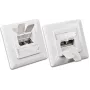 Wirewin DD-TRIO-C6 UP2 WS presa dati da incasso schermata CAT6, 2 porte, LSA, bianco puro RAL 9010