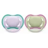 Philips Avent Ultra Air ciuccio 0-6 mesi, confezione da 2, bambina rosa/viola, SCF085/24