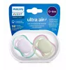 Philips Avent Ultra Air ciuccio 0-6 mesi, confezione da 2, bambina rosa/viola, SCF085/24