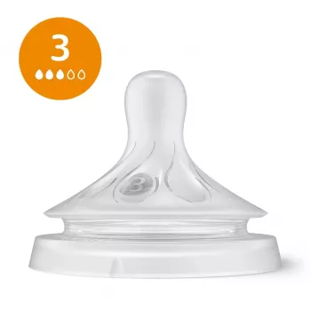 Philips Avent Natural Response set tettarelle in silicone per biberon (confezione da 3, Flow 3, 1+ mesi)