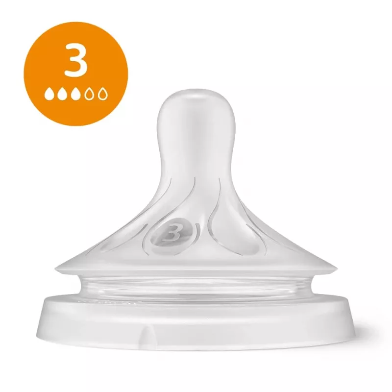 Philips Avent Natural Response set tettarelle in silicone per biberon (confezione da 3, Flow 3, 1+ mesi)