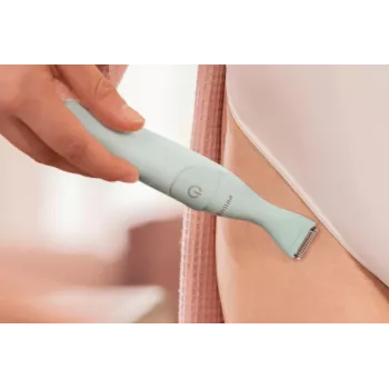PHILIPS Essential rasoio bikini BRT398/15, rasatura sicura per zone sensibili, bagno e asciutto, 3 impostazioni di lunghezza, a batteria, bianco con accenti rosa