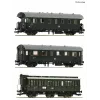 Roco 6200131 H0 set treno secondario DR 2: 2x carrozze passeggeri 2. classe Bip e 1x carrozza a scompartimenti 2. classe B3