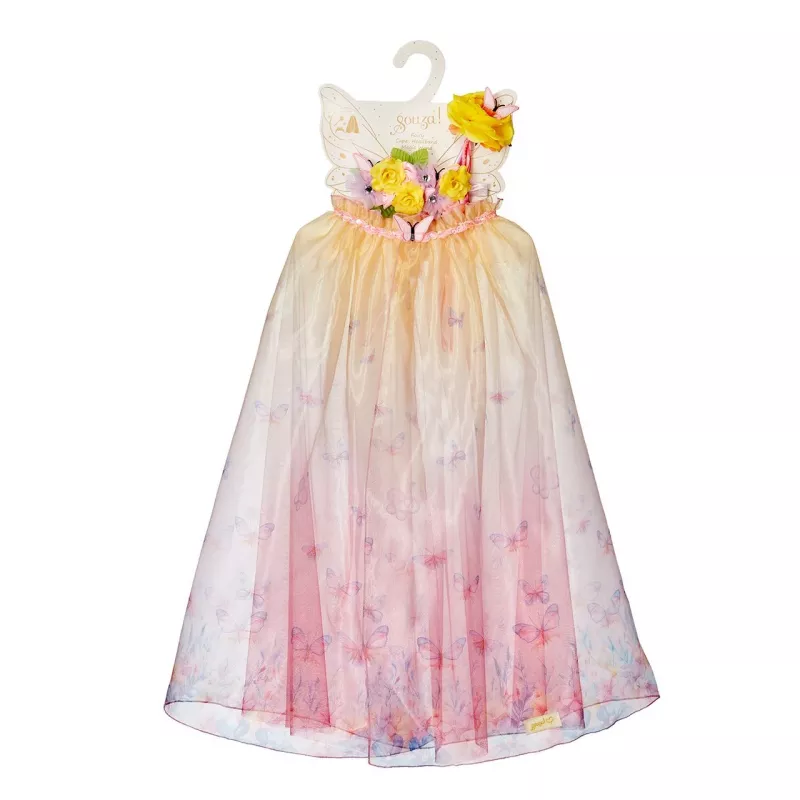Souza! Set costume farfalla con mantello, cerchietto e bacchetta magica Danae 5-7 anni