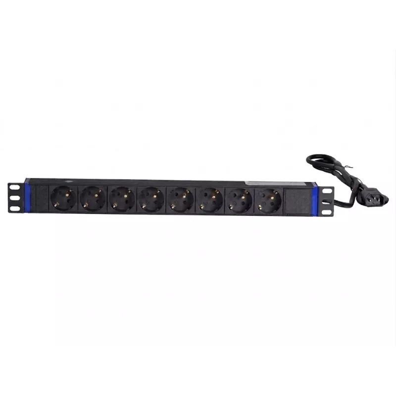 DSIT PDU rackmount 19 pollici 8 vie con connettore C14 e contatto di terra (DS-8PDU-C14-PE)