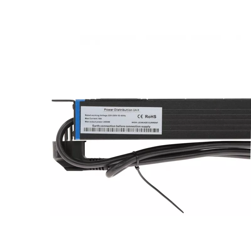DSIT PDU rackmount 19 pollici 8 vie con connettore C14 e contatto di terra (DS-8PDU-C14-PE)