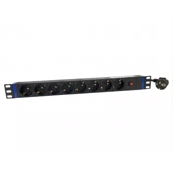 DSIT PDU 19 pollici 8 vie con interruttore principale e protezione da sovraccarico (DS-8PDU-MO-PE)