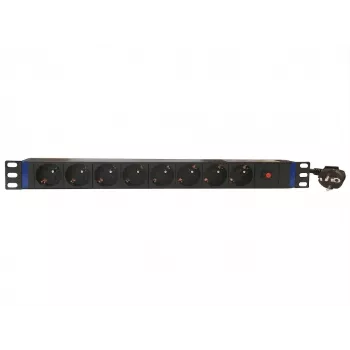 DSIT PDU 19 pollici 8 vie con interruttore principale e protezione da sovraccarico (DS-8PDU-MO-PE)