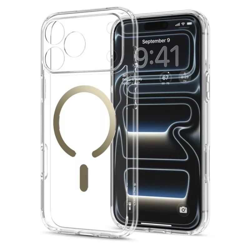 SPIGEN Ultra Hybrid custodia MagSafe per iPhone 17 Pro Max / 18 Pro Max – trasparente/oro