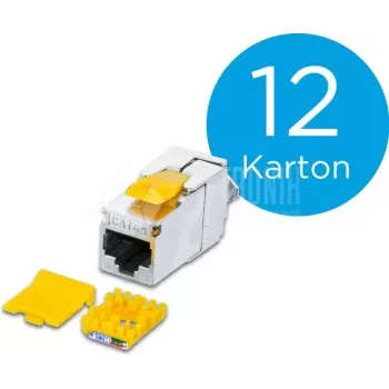 Wirewin WKS JACK KAT6A SLIM 12 modulo keystone schermato Cat6A 10 Gigabit Ethernet, confezione da 12