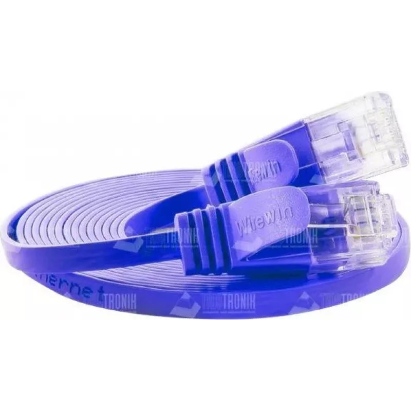 Wirewin Triotronik Cavo patch Ethernet Slim Cat6 U/UTP 0,15 m, connettore RJ45 maschio a maschio, viola PKW-SLIM-KAT6 0.15 VT