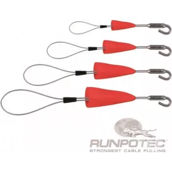 RUNPOTEC RUNP RUNPOFIX Set asole tira-cavo con gancio e cappuccio di protezione, 4 pezzi (10159)