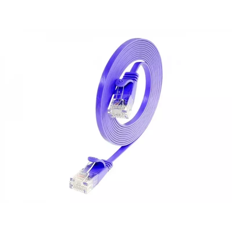 Wirewin Triotronik Cavo patch Cat6 U/UTP, 3 m, RJ45 su RJ45, connettore a connettore, rame, viola PKW-SLIM-KAT6 3.0 VT