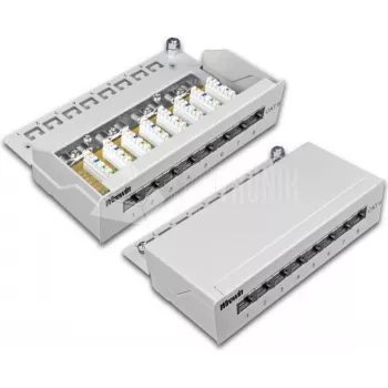 Wirewin Patch panel desktop 8 porte Cat6 schermato con connessione LSA+ (DVP-TRIO-K6 8)