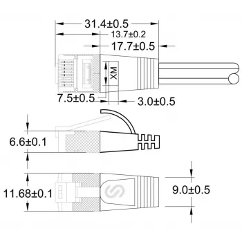 Wirewin Triotronik cavo patch Cat6 U/FTP slim, 0,5 m, viola PKW-STP-SLIM-KAT6 0.5 VT