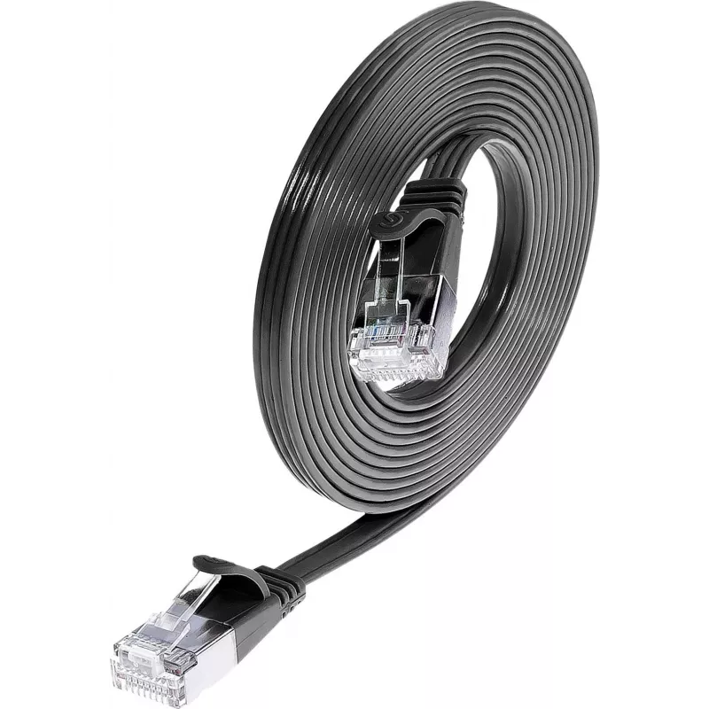 Wirewin SLIM S6 25 SW - Cavo patch Cat.6 SLIM, S/FTP (PIMF), 25 m, nero PKW-STP-SLIM-KAT6 25.0 SW