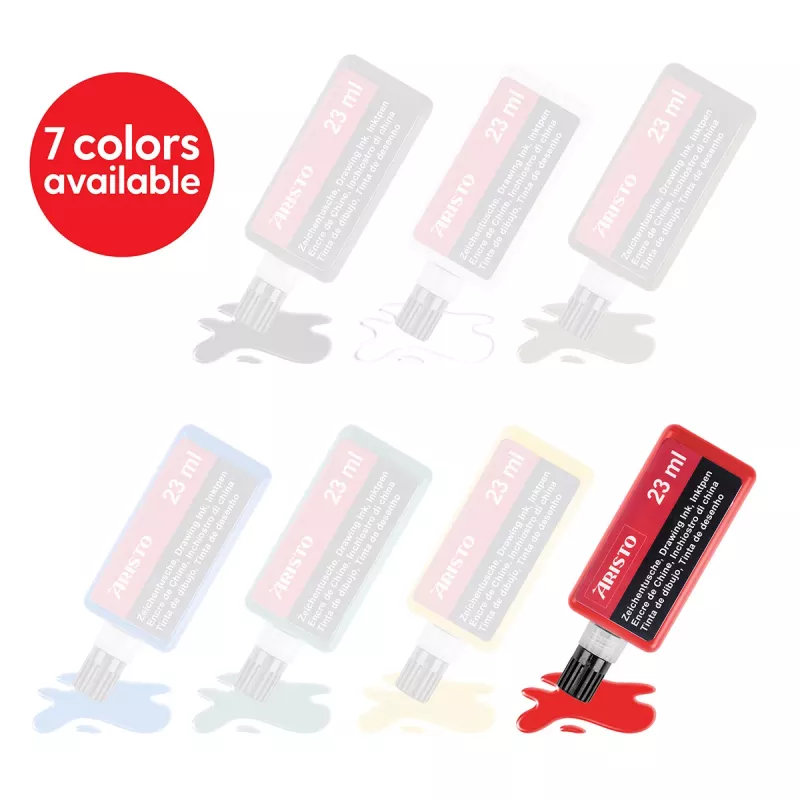 ARISTO Inchiostro di china rosso 23 ml, 1 flacone (AR64803)