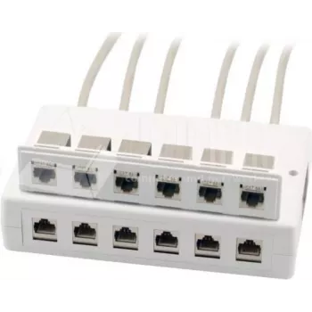 Wirewin 2x scatola a parete 6 porte per moduli Keystone, grigio, plastica sistema Keystone (125460)
