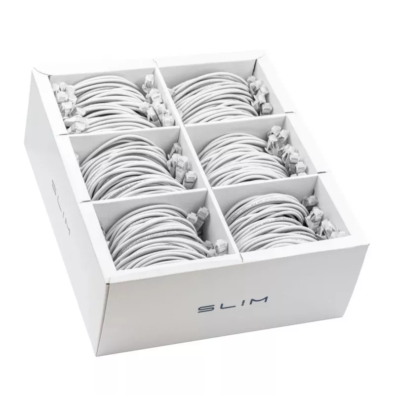 Wirewin SLIM-LS-K6A 1.0 WT 90 - Cavo patch Cat6A U/FTP Slim, 1,0 m, bianco, confezione da 90