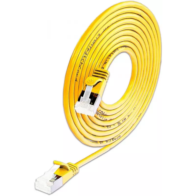 Wirewin SLIM-LS-K6A 0.15 YE 50 cavo patch Ethernet Cat6a U/FTP Slim, 0,15 m, giallo, confezione da 50