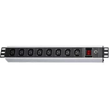Wirewin NVL9 UPS versione 19 pollici 1U Rackmount PDU, 9 uscite IEC C13, ingresso IEC C14, 10A, nero