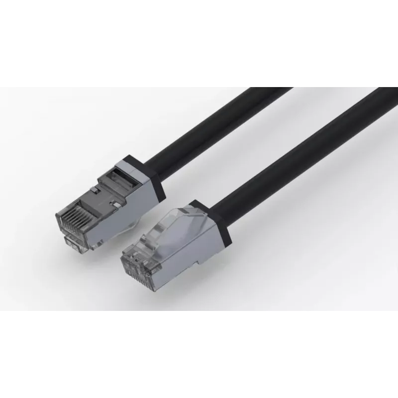 Wirewin cavo patch da esterno Cat6A, guaina PUR anti-UV, S/FTP, nero RJ45 (PKW-OUT-SF-K6A-PUR 50.0)
