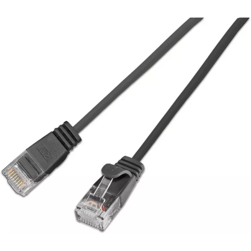 Wirewin SLIM KAT6A cavo patch Light 10 Gigabit, U/UTP, Ø 3,6 mm, nero, 1,0 m SLIM-L-UU-K6A 1.0 BK
