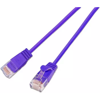 Wirewin SLIM KAT6A 10 Gigabit cavo patch light, tondo, U/UTP, Ø 3,6 mm, viola, 0,5 m SLIM-L-UU-K6A 2.0 VT