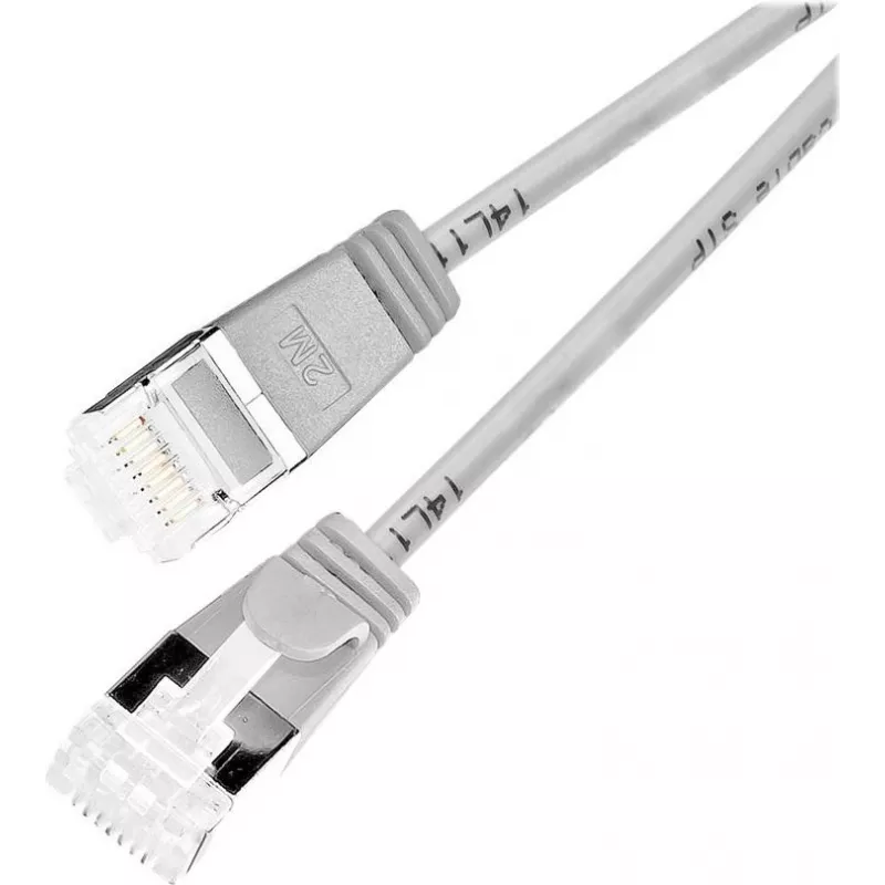 Wirewin cavo lightpatch tondo U/FTP Cat 6a grigio 0,1m slim flessibile PoE PKW-LIGHT-STP-K6A 0.1