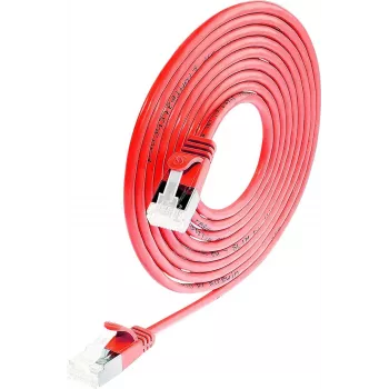 Wirewin cavo patch light tondo U/FTP Cat 6a rosso 0,1m slim flessibile PoE PKW-LIGHT-STP-K6A 0.1 RT