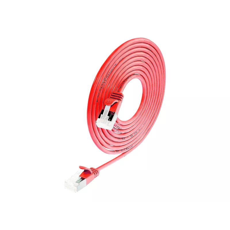 Wirewin cavo patch light tondo U/FTP Cat 6a rosso 0,1m slim flessibile PoE PKW-LIGHT-STP-K6A 0.1 RT